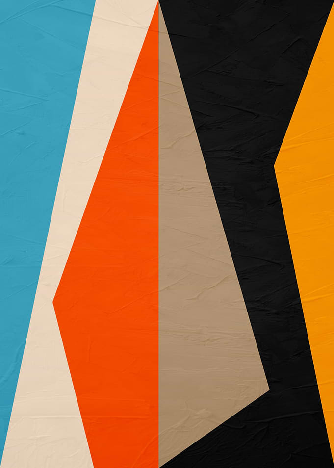 Abstract Geometric Color Block Art