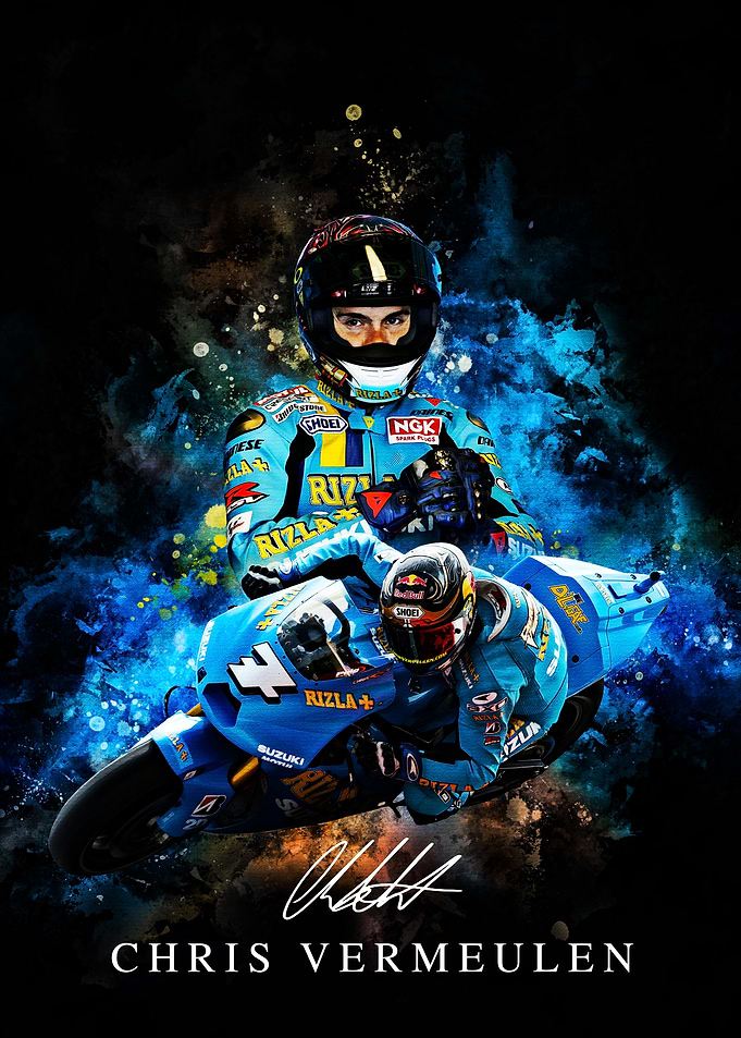 Chris Vermeulen Motorcycle Racing Portrait