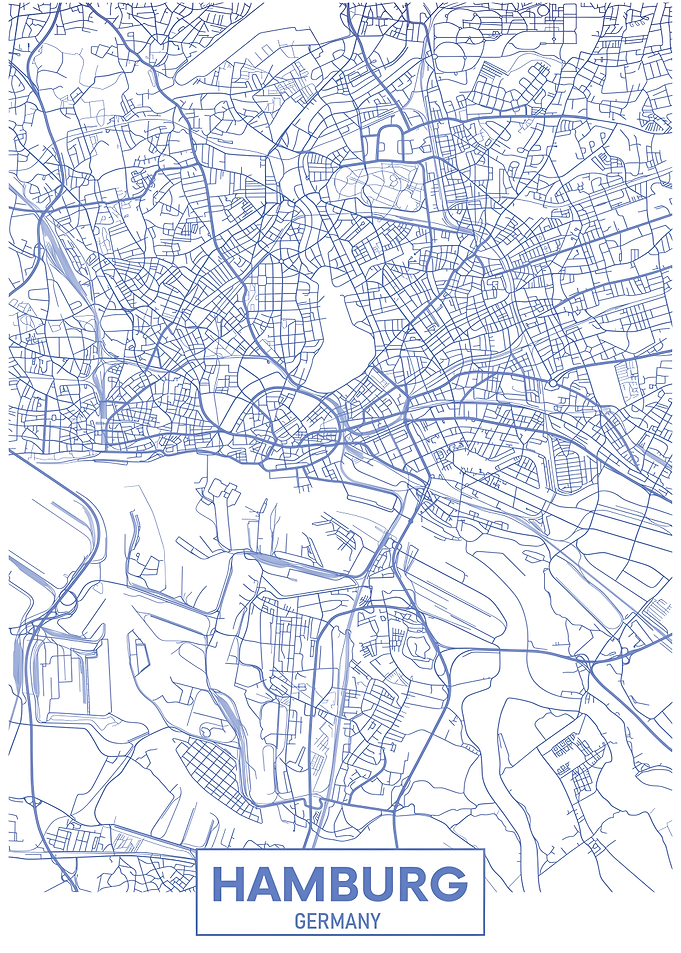 Hamburg, Germany City Map