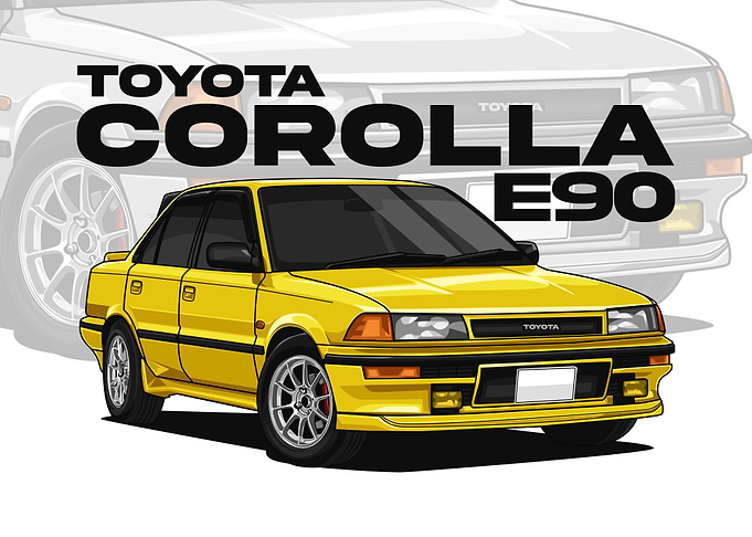 Toyota Corolla E90 Illustration