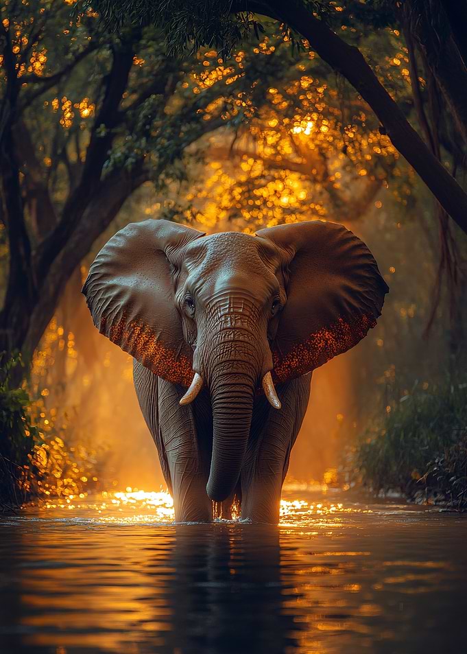Elephant in Golden Light
