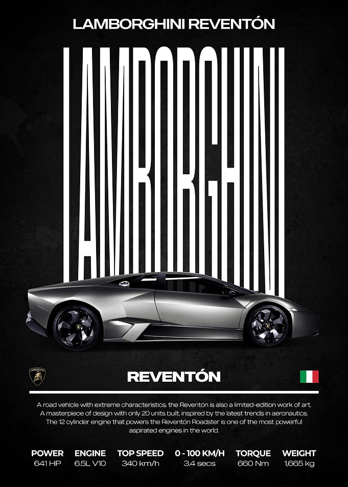 Lamborghini Reventón Car Poster
