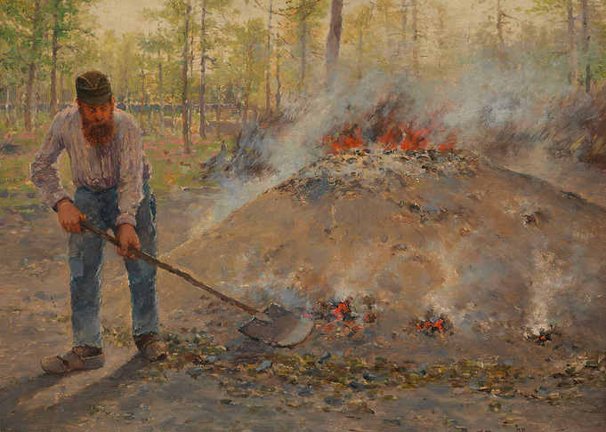 Charcoal Burner Painting