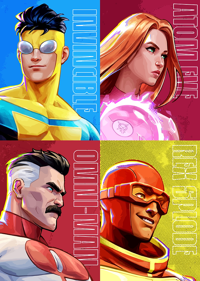 Invincible Characters Collage Poster