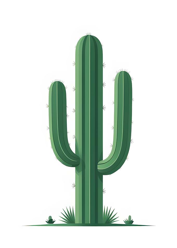 Stylized Green Cactus Illustration