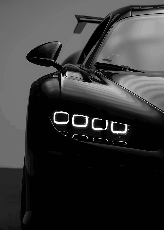 Sleek Black Sports Car Close-Up