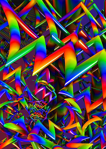Rainbow Abstract Geometric Shapes