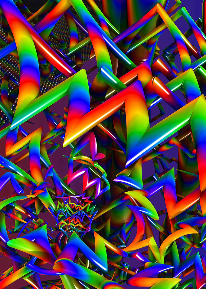 Rainbow Abstract Geometric Shapes