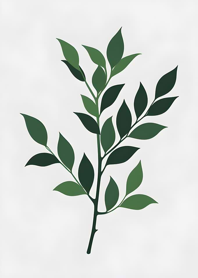 Green Leaves Branch Illustration