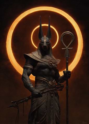 Anubis with Ankh Staff