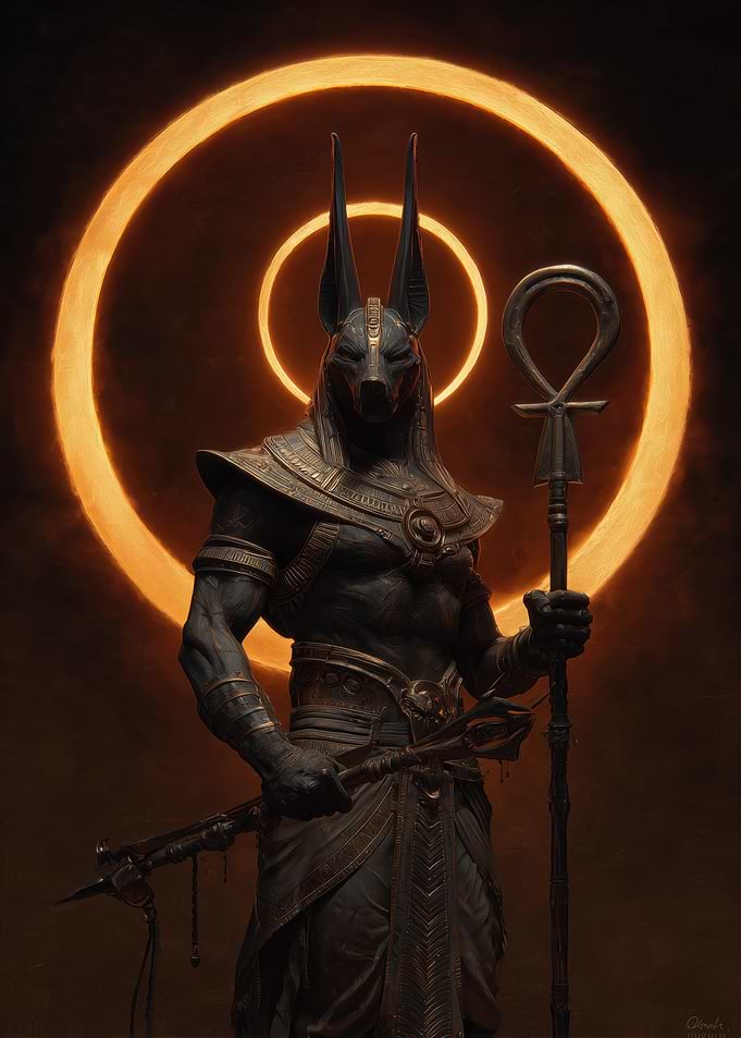 Anubis with Ankh Staff