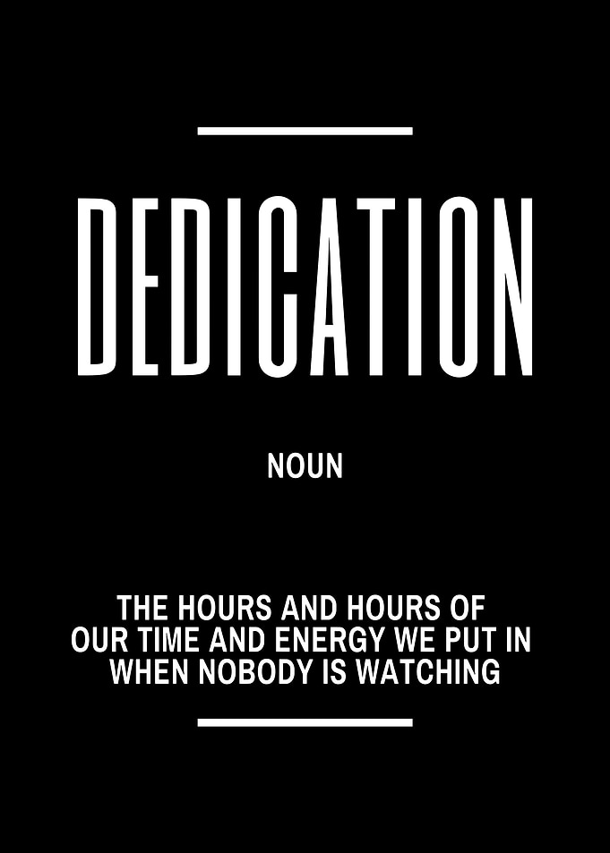 Dedication Definition Black and White Poster