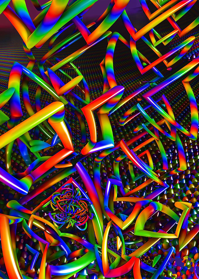 Rainbow Abstract Tubes