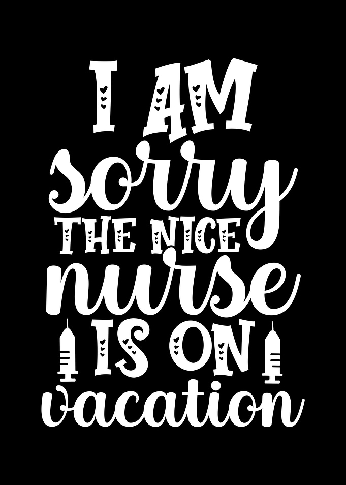 Nice Nurse on Vacation Text Art