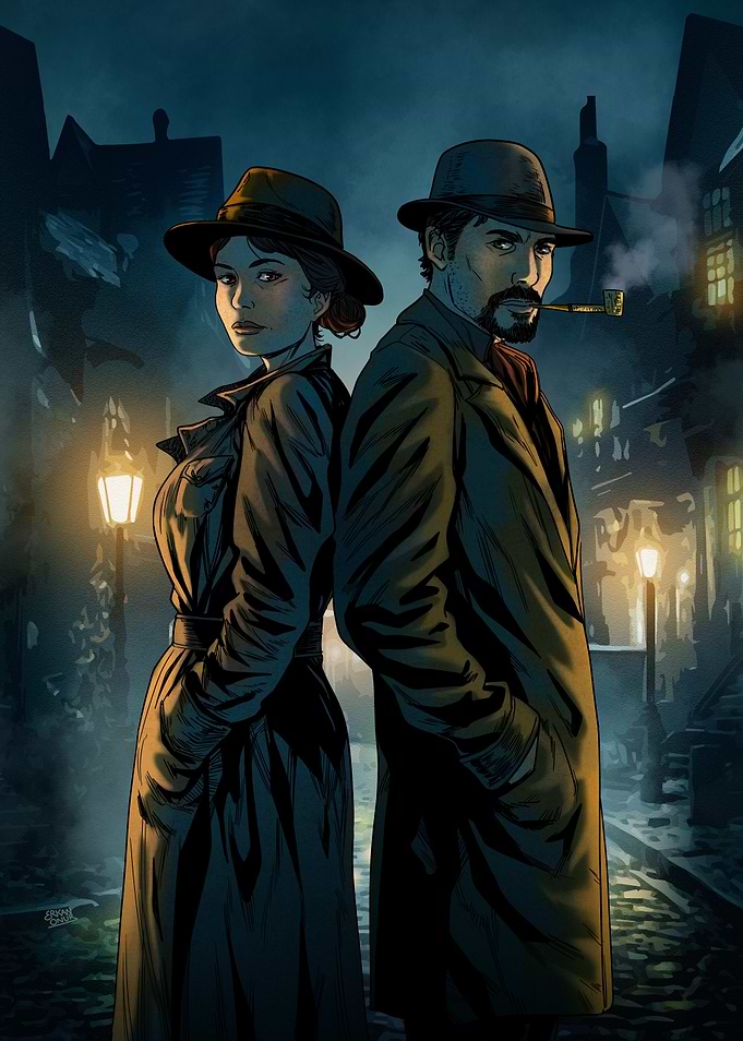 Detective Duo in a Dark Alley