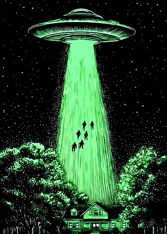 UFO Abduction Scene