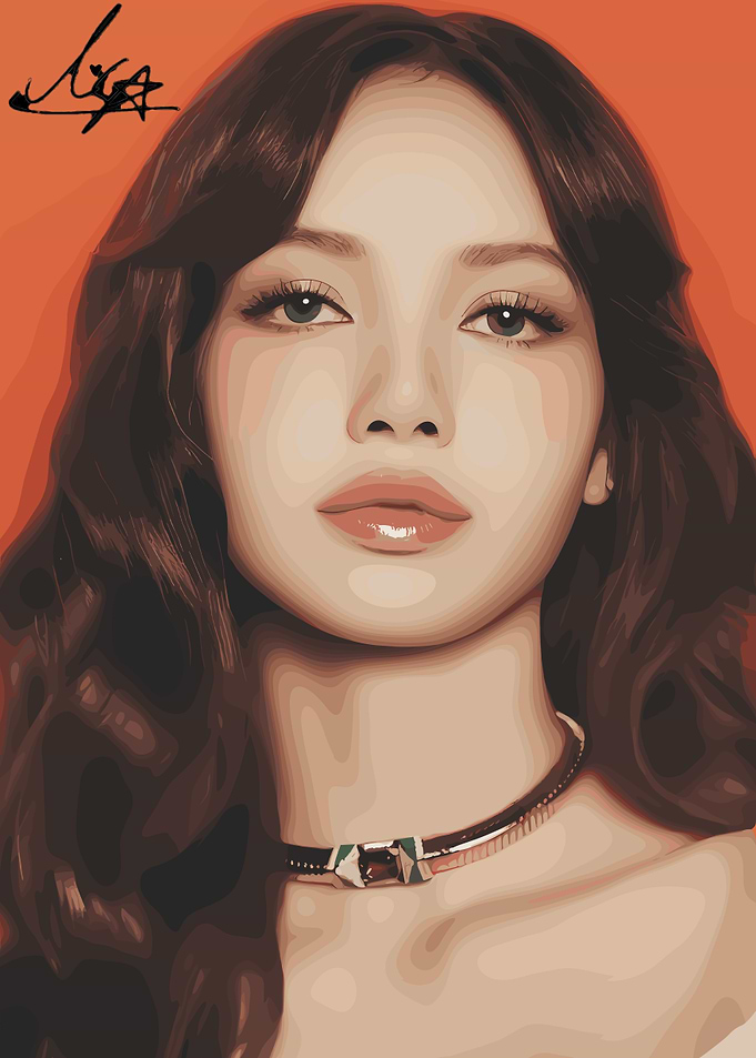Lisa from Blackpink Portrait Illustration