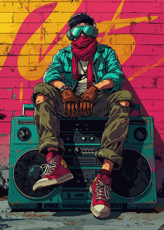 Retro Urban Style with Boombox