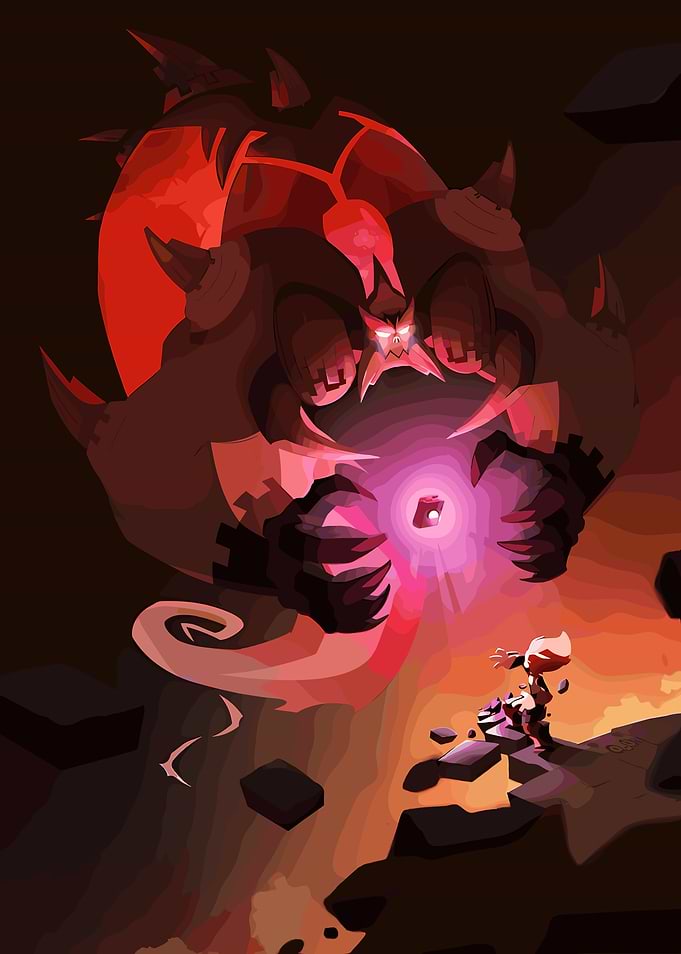 Cartoon Battle: Small Hero vs. Giant Monster