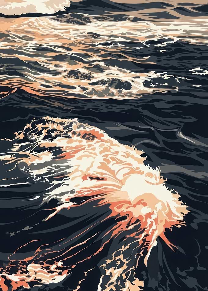 Ocean Waves at Sunset