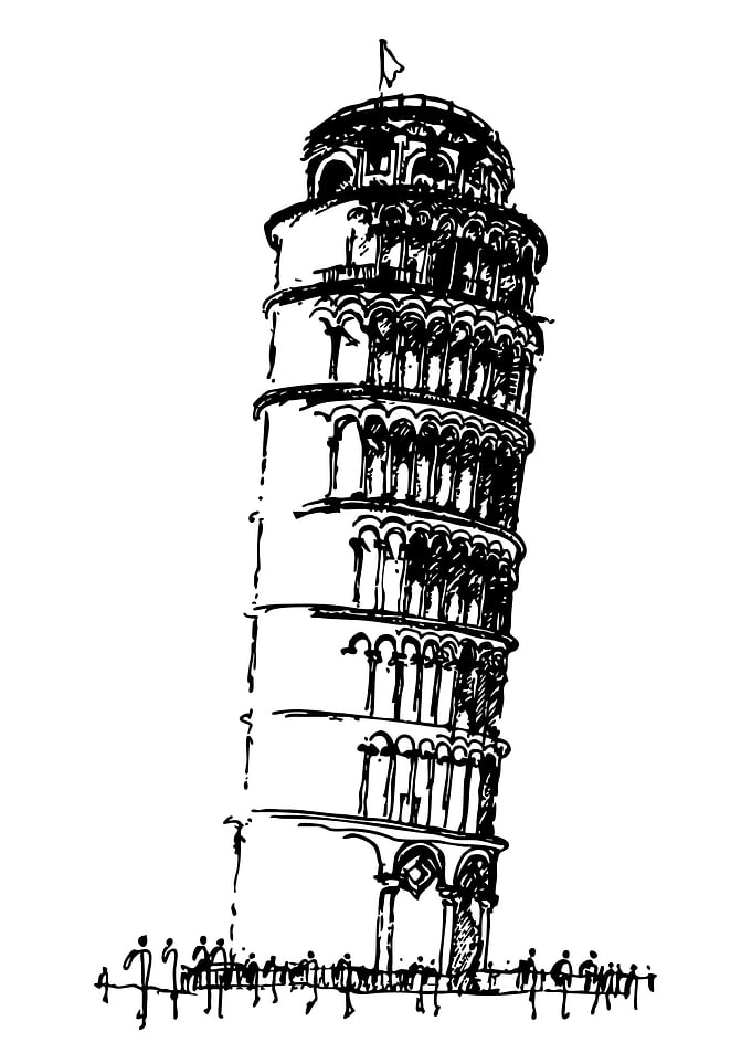 Leaning Tower of Pisa Sketch