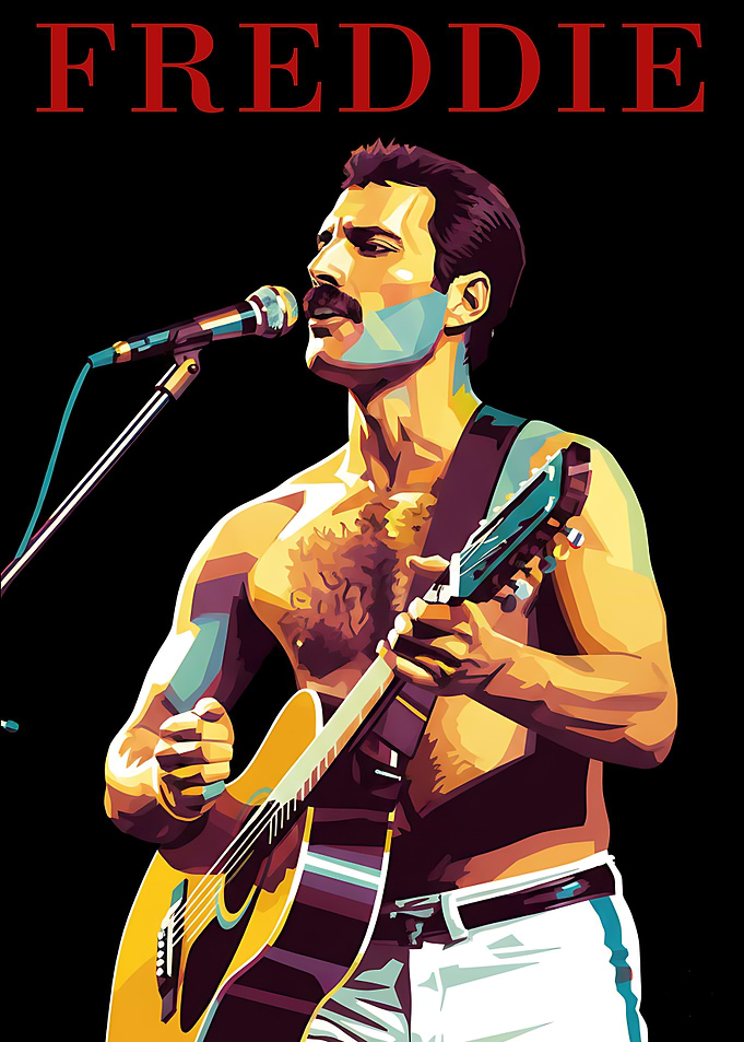 Freddie Mercury Pop Art Illustration