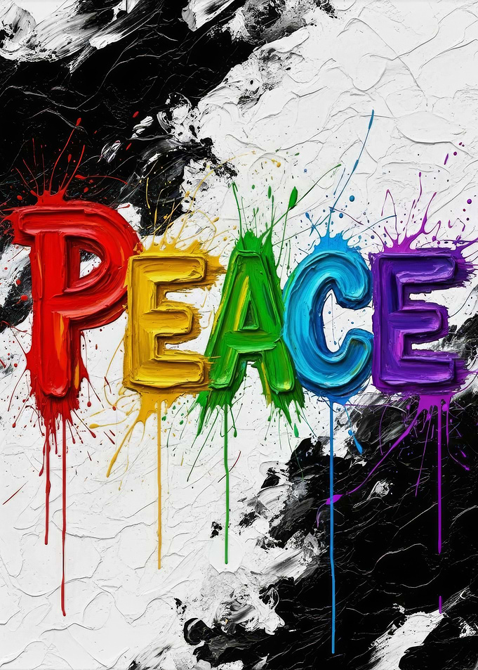 Colorful Peace Word Art