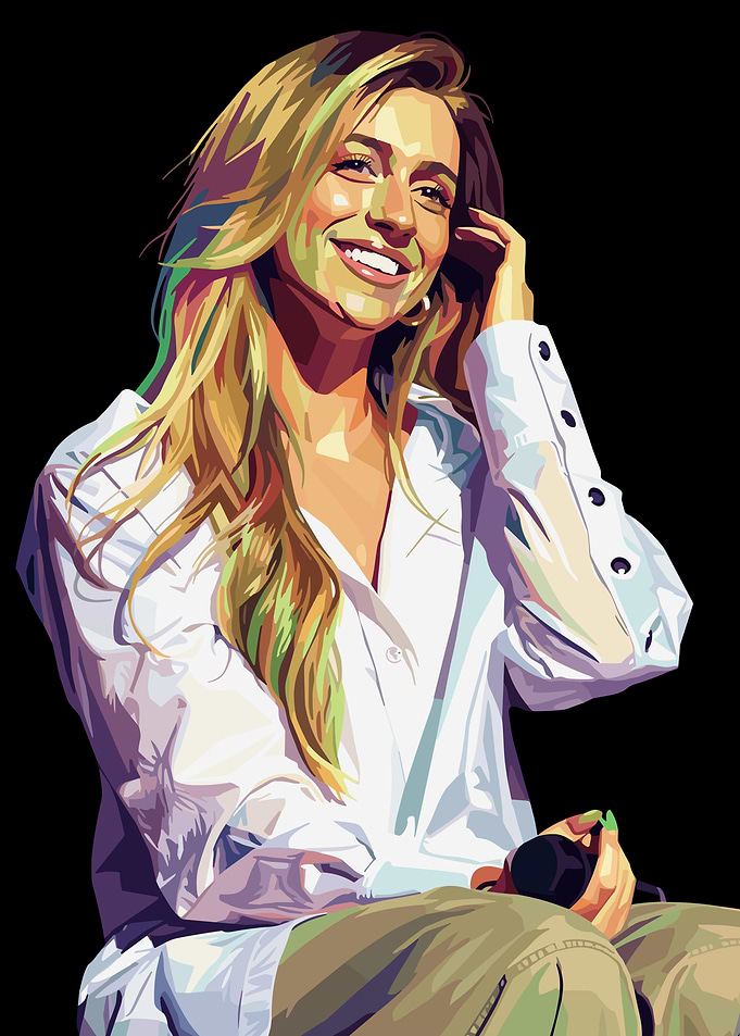 Tate McRae Portrait with White Shirt