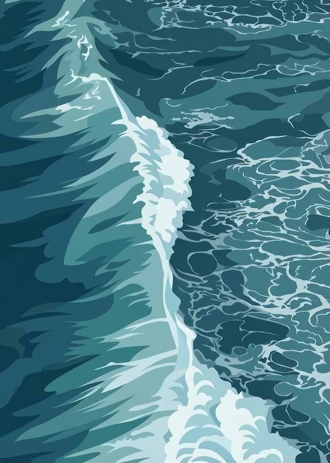 Stylized Ocean Wave Illustration