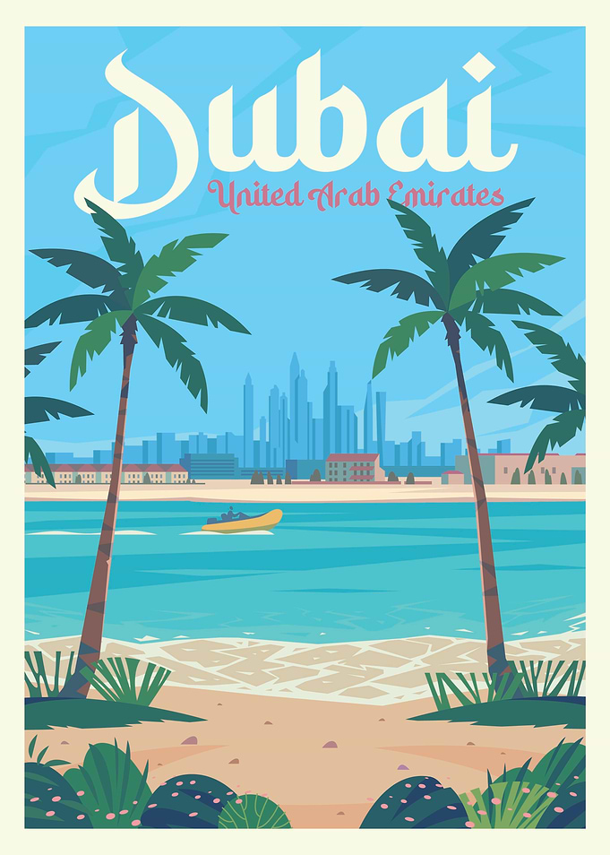 Dubai, United Arab Emirates Travel Poster