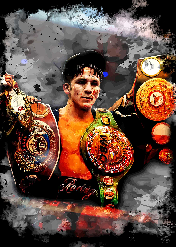 Bam Rodriguez with Championship Belts