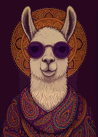 Hipster Llama Portrait