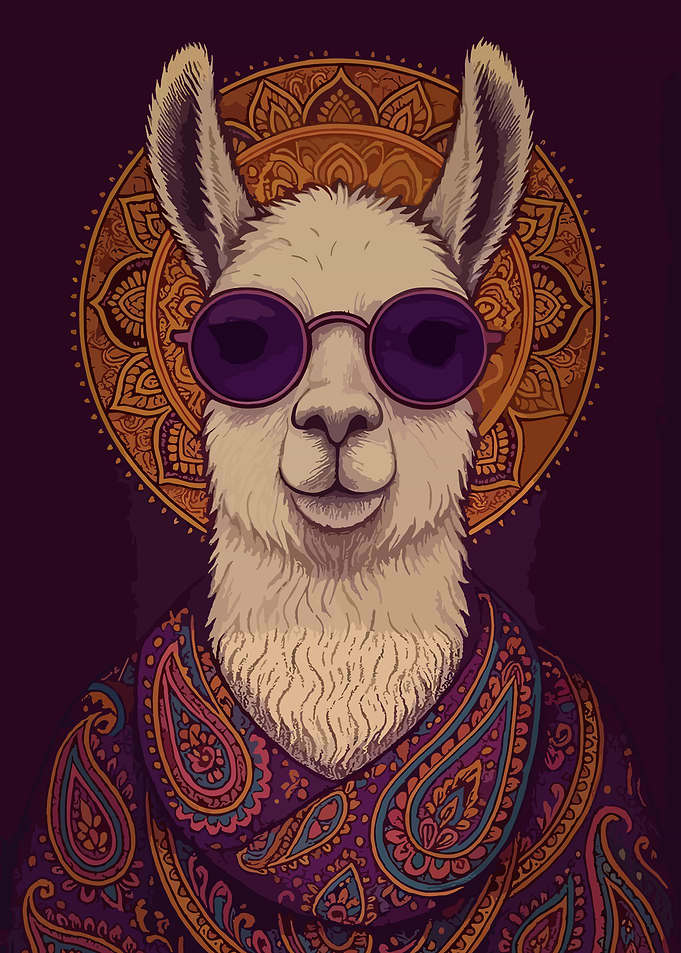 Hipster Llama Portrait
