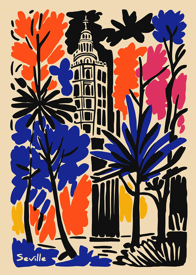 Seville Cityscape with Trees and Tower