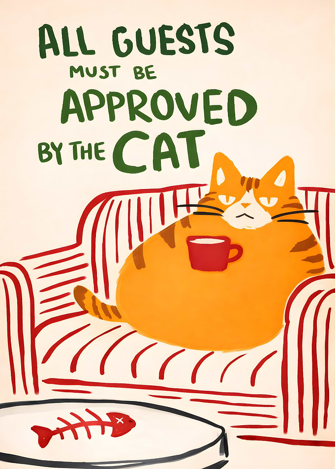 All Guests Must Be Approved Cat