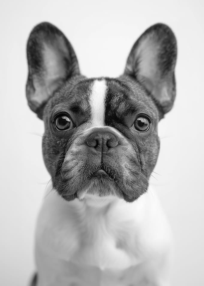 Black and White French Bulldog Portrait