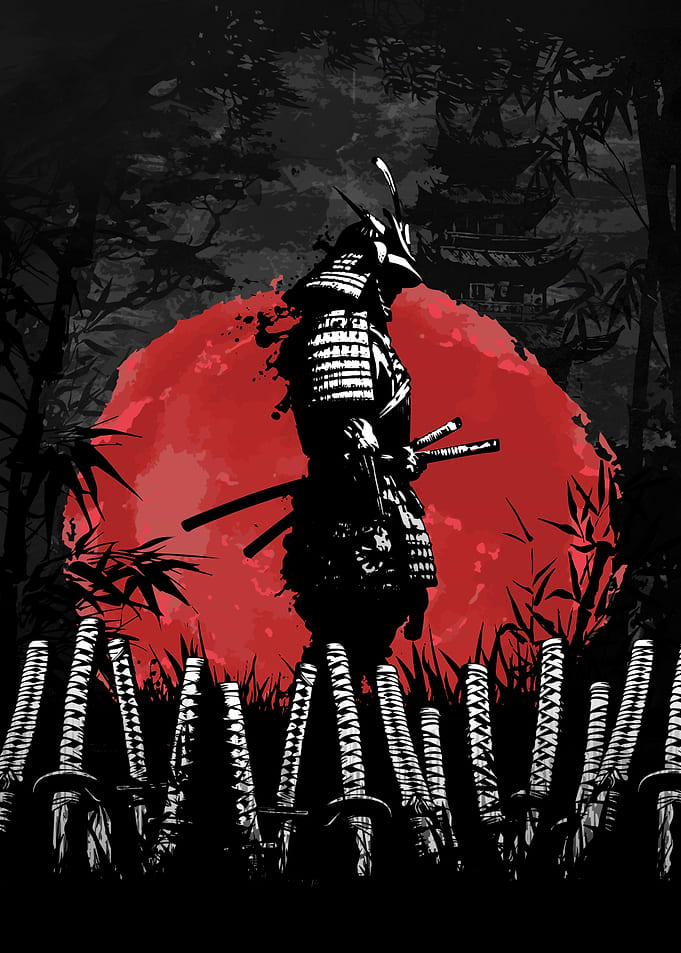 Last Samurai Warrior Battle Red Moon