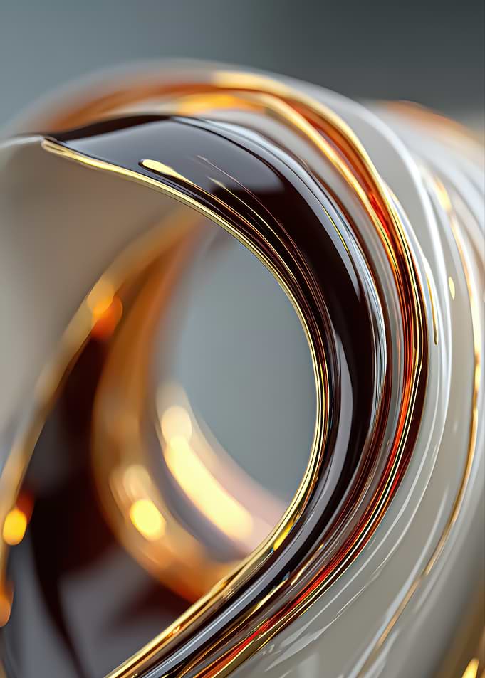 Abstract Swirl with Gold Accents