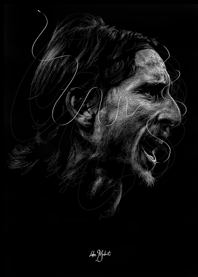 Screaming Man Portrait in Black and White