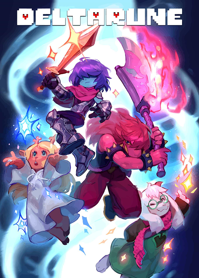 Deltarune characters dynamic group shot