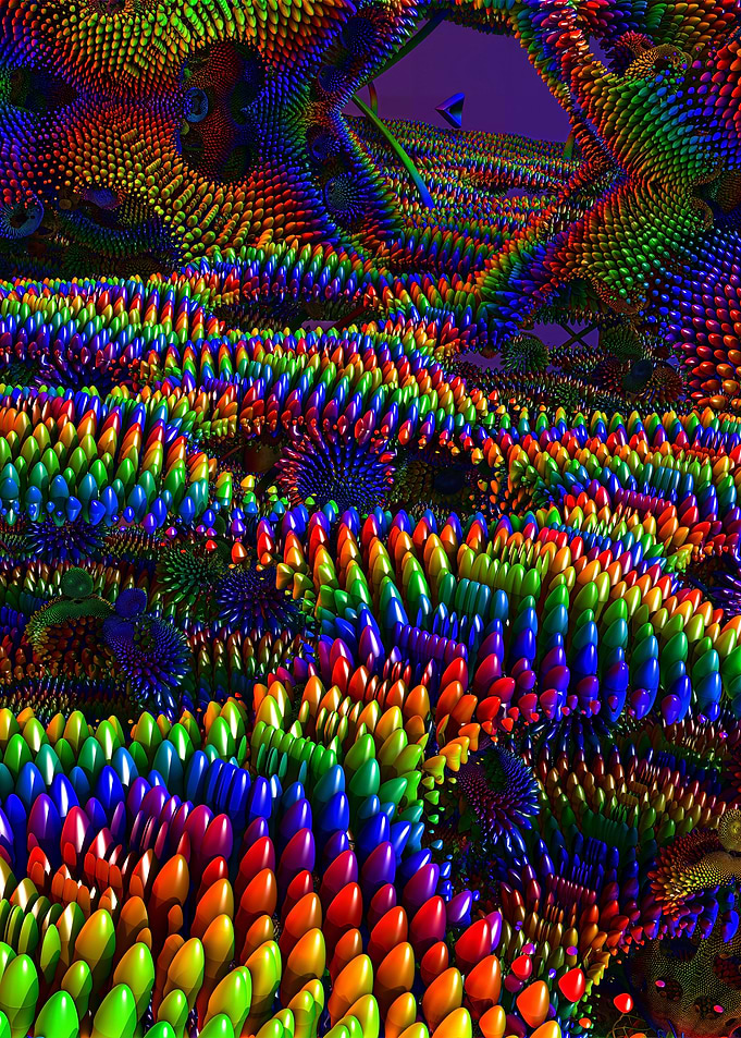 Abstract Rainbow Fractal Landscape