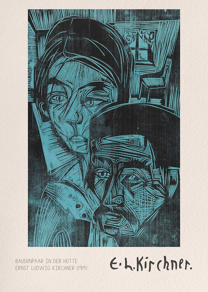 Bauernpaar in der Hütte by Kirchner