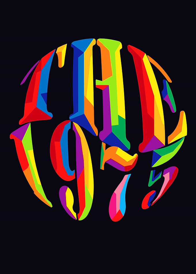 The 1975 Colorful Text Art