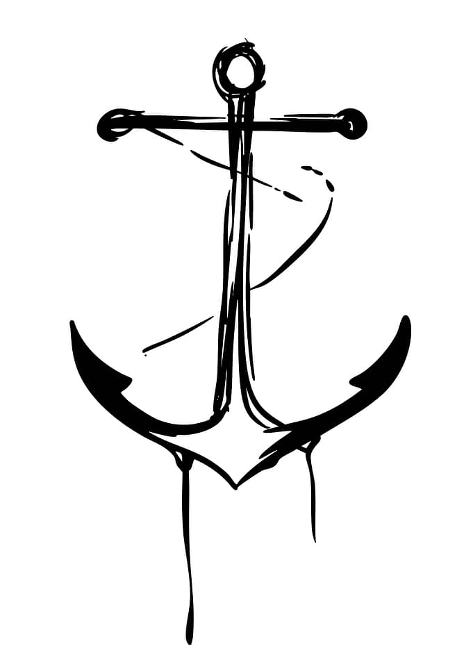 Black and White Anchor Sketch