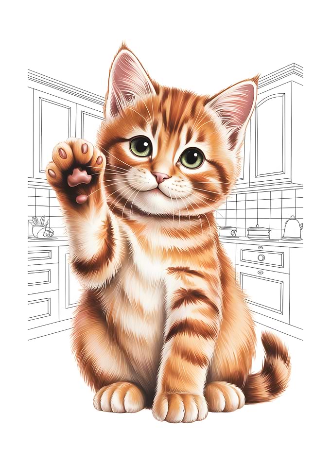 Cute Orange Kitten Begging