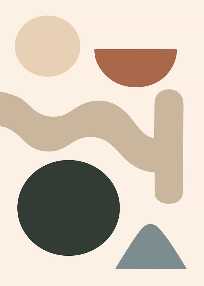 Abstract Geometric Shapes in Earth Tones
