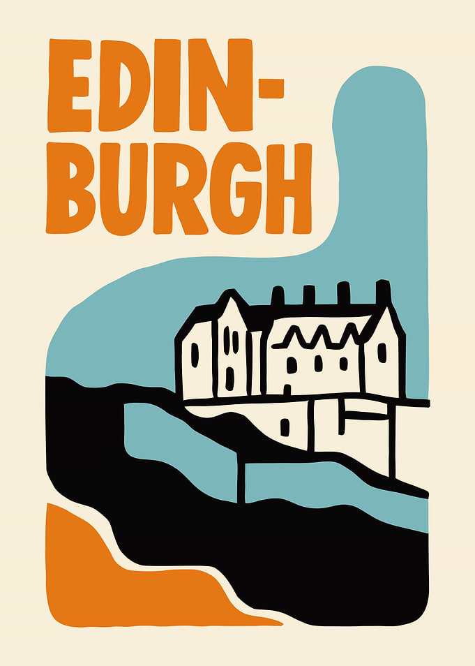 Edinburgh Cityscape Travel Poster