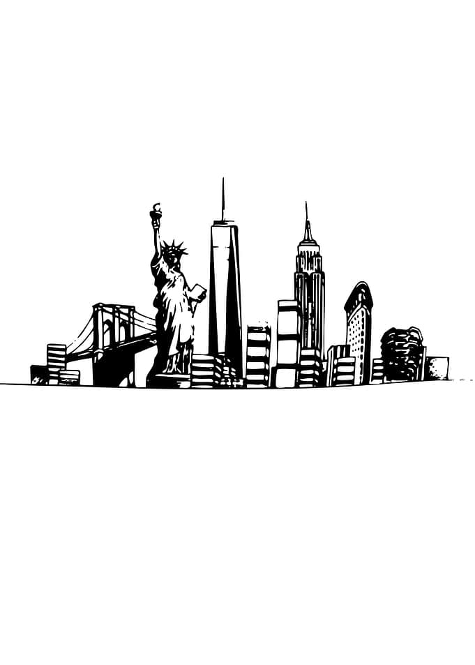New York City Skyline Silhouette