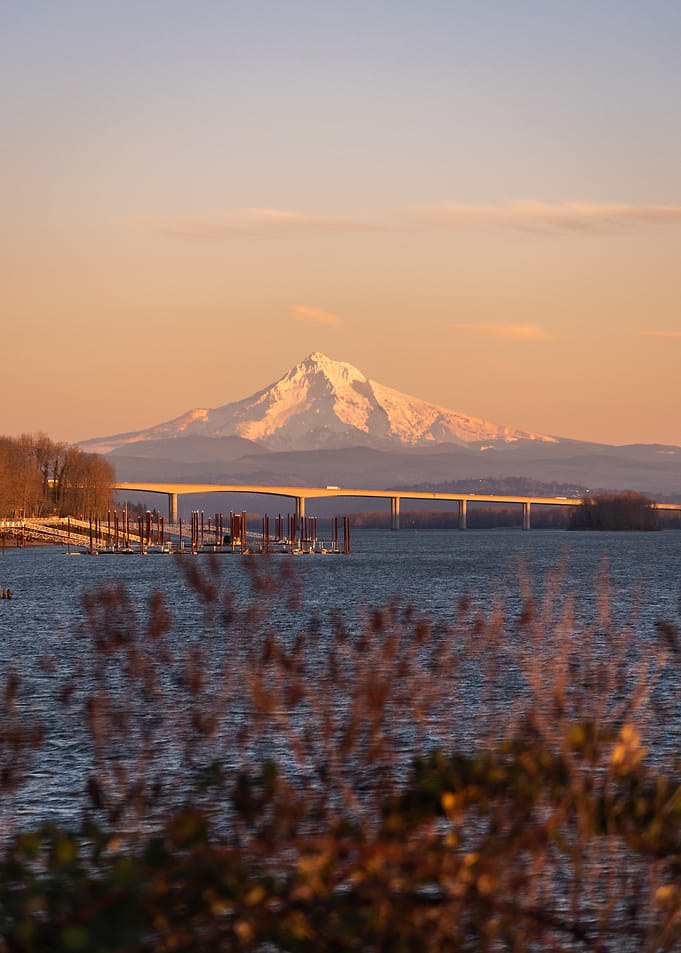 Mount Hood and Columbia River Golden Hour
