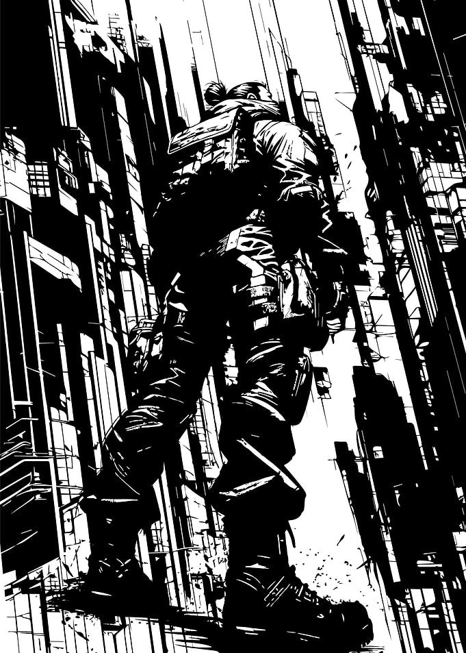 Tactical Soldier in Apocalypse Cyber City